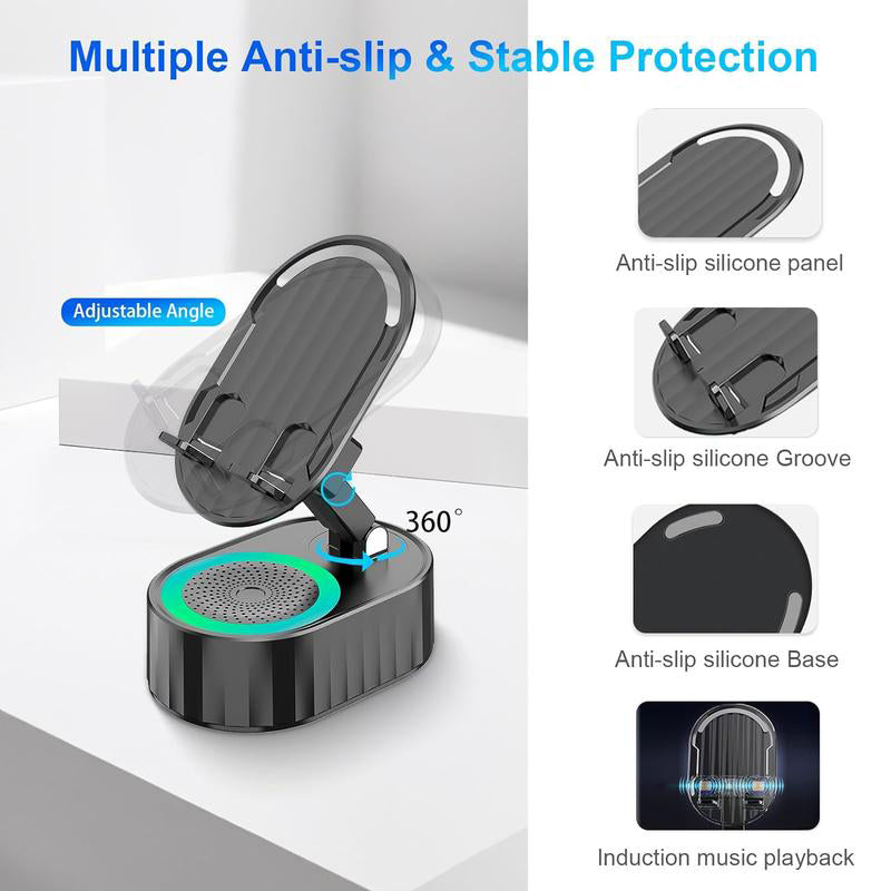 5in1 Phone Holder Wireless Induction Bluetooth Speaker