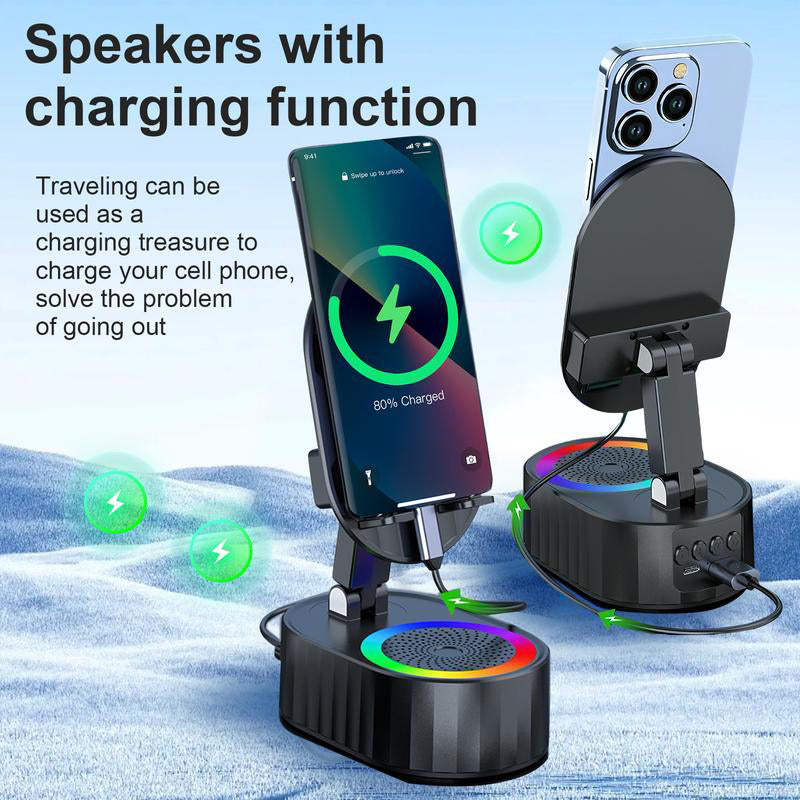 5in1 Phone Holder Wireless Induction Bluetooth Speaker